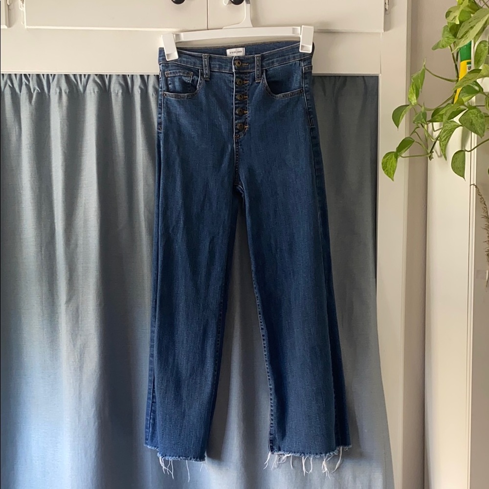 High-Waisted Sailor Style Dark Wash Sneak Peak Jeans